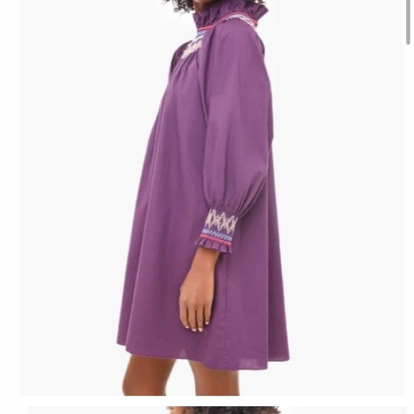 NWOT Tuckernuck Pomander Place purple smocked Wrenley dress M - Picture 2 of 15